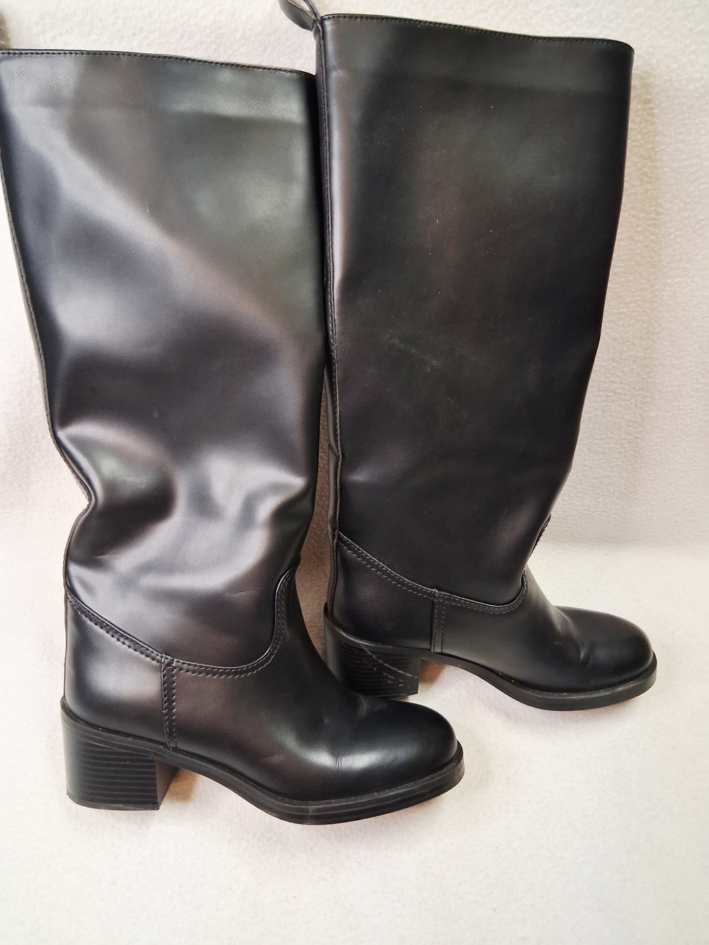 H&M Black Over-the-Knee Smooth Leather Boots - Picture 3 of 5